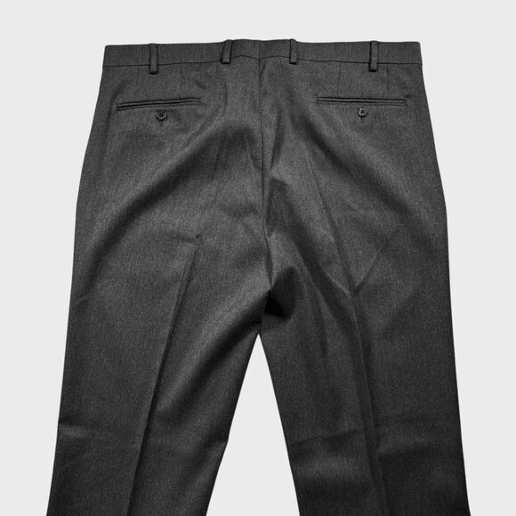 Ralph Lauren Mens Dress Pants 38x32 Gray Stretch Straight Flat Front Trousers - Picture 6 of 8